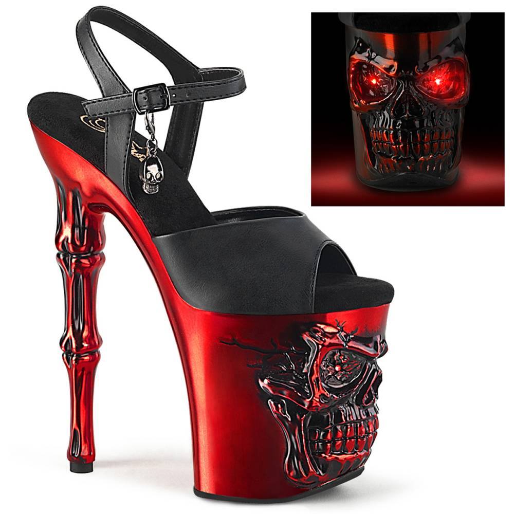 Pleaser - RAPTURE809LT KnöchelriemenSandale, Poledance Schuhe - Schwarz/Rot Product image